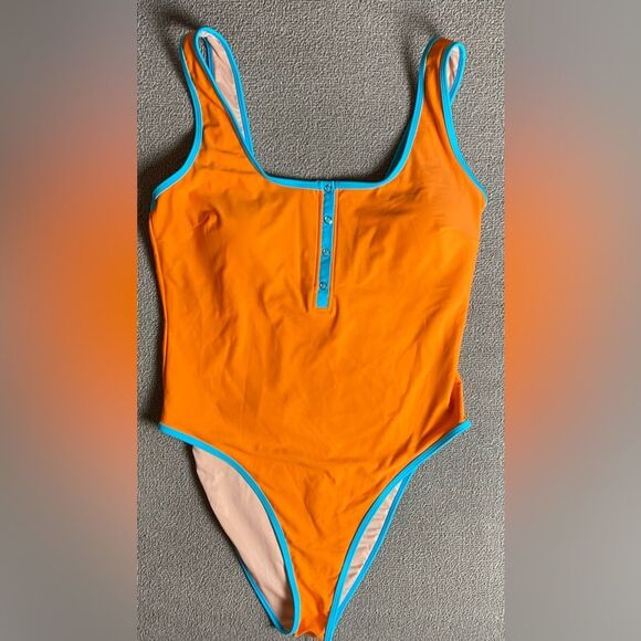 Cupshe Other - Cupshe Vibrant Orange and Blue Bold One-Piece Swimsuit- Coastal Summer Vacation